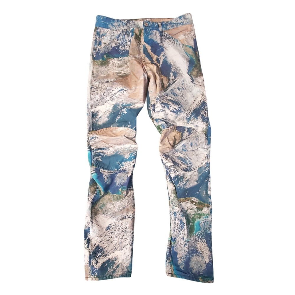 G-Star Raw 3D Tapered Full Print Earth Jeans x Pharrell Williams Men's 32x30 AOP